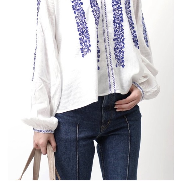 Ne Quittez Pas Dobby Blouse, L - Picture 2 of 9